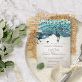 フェアユータリーシックメイソンジャールティール（緑がかった色）ターコイズピーコック 招待状