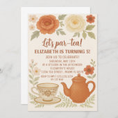 フェアユータリーティーパーティー誕生日招待状 招待状 (正面/裏面)