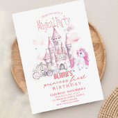 フェアユータリーピンクキャッスルユニコーンプリンセス誕生日 招待状