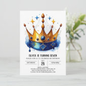 フェアユータリーピンクプリンスクラウン誕生日 招待状 (スタンド正面)