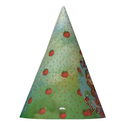フェアリーお洒落とイチゴの誕生日パーティーハット パーティーハット (左)
