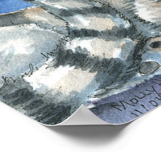 フェアリーお洒落とタブビーキャットアートプリントポスター ポスター (角)