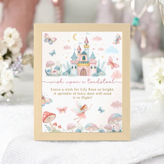 フェアリーお洒落ウィッシュサイン1st誕生日パーティー ポスター