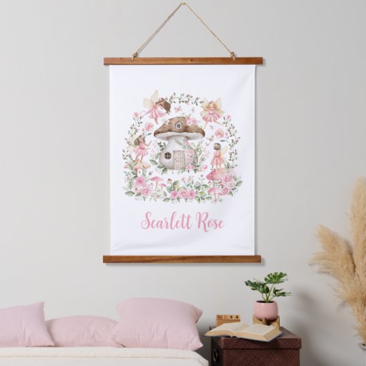 フェアリーお洒落ガーデンエンチャントフォレスト子供部屋 吊り下げ型タペストリー (寝室)