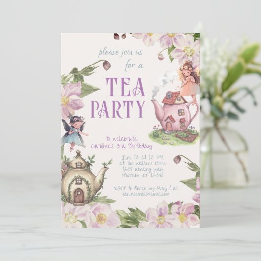 フェアリーお洒落ガーデンティーパーティの招待状 招待状