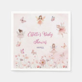 フェアリーお洒落ガーデンベビーガールシャワー スタンダードカクテルナプキン (正面)