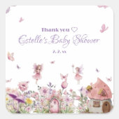 フェアリーお洒落ガーデンベビーシャワー スクエアシール (正面)