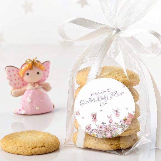 フェアリーお洒落ガーデンベビーシャワー ラウンドシール