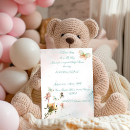 フェアリーお洒落ガーデンベビー招待カード シーズンカード