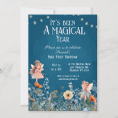 フェアリーお洒落ガーデン魔法ファースト誕生日 招待状 (正面)