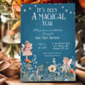 フェアリーお洒落ガーデン魔法ファースト誕生日 招待状