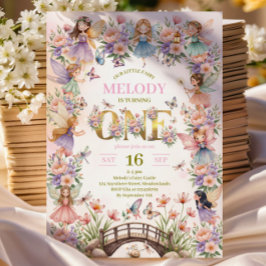 フェアリーお洒落ガーデン1st誕生日招待状 招待状
