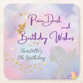 フェアリーお洒落ガール スクエアペーパーコースター (正面)