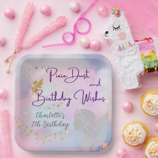 フェアリーお洒落ガール ペーパープレート (パーティー)