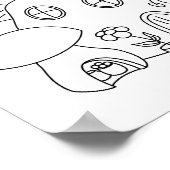 フェアリーお洒落キノコのカラーリングページ ポスター (角)