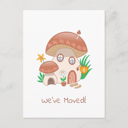 フェアリーお洒落キノコの家を移動 案内ポストカード (正面)