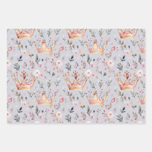 フェアリーお洒落クイーンマジカルクラウンパステルピンク ラッピングペーパーシート (正面2)
