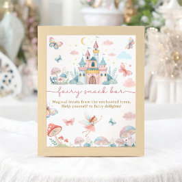 フェアリーお洒落スナックバーサイン1st誕生日パーティー ポスター