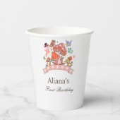 フェアリーお洒落タリーグリーンファースト誕生日 紙コップ (正面)