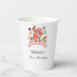 フェアリーお洒落タリーグリーンファースト誕生日 紙コップ