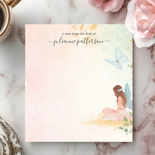フェアリーお洒落バタフライガーデンパーソナライズされた名 ノートパッド