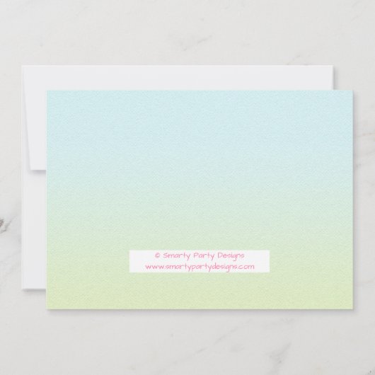 フェアリーお洒落ファンタジー誕生日パーティーの招待 招待状 (裏面)