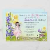 フェアリーお洒落ファンタジー誕生日パーティーの招待 招待状 (正面/裏面)