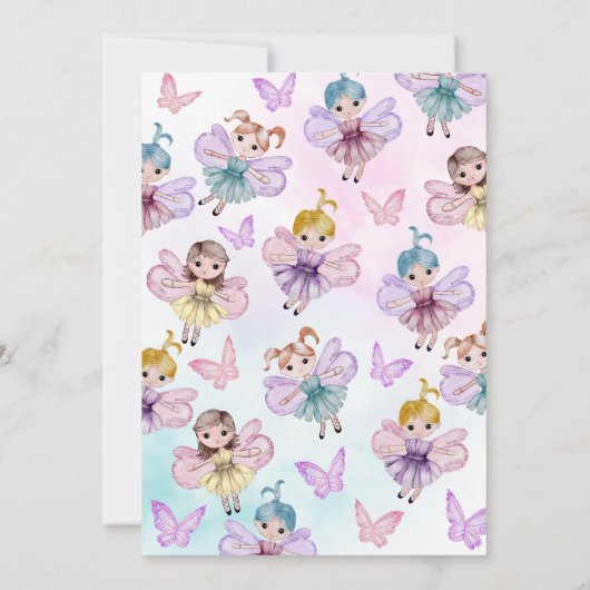 フェアリーお洒落ファーストウォーター誕生日 招待状 (裏面)