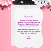 フェアリーお洒落ファーストユニコーン誕生日グリーティング カード