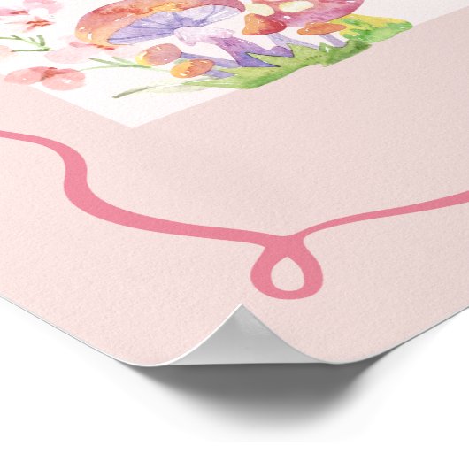 フェアリーお洒落ファースト誕生日ウェルカムサインポスター ポスター (角)