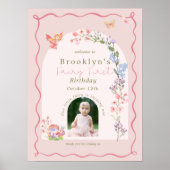 フェアリーお洒落ファースト誕生日ウェルカムサインポスター ポスター (正面)