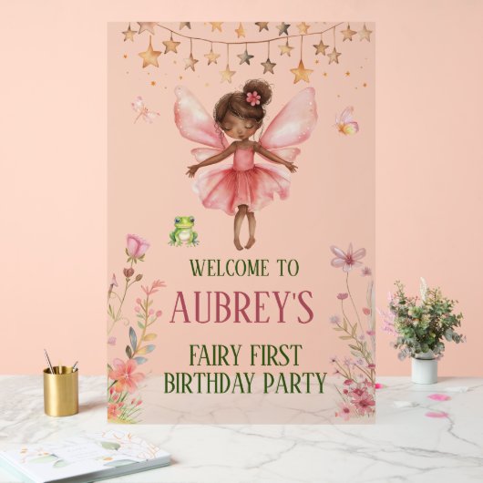 フェアリーお洒落ファースト誕生日ウェルカムサイン アクリルサイン (ウェディング)