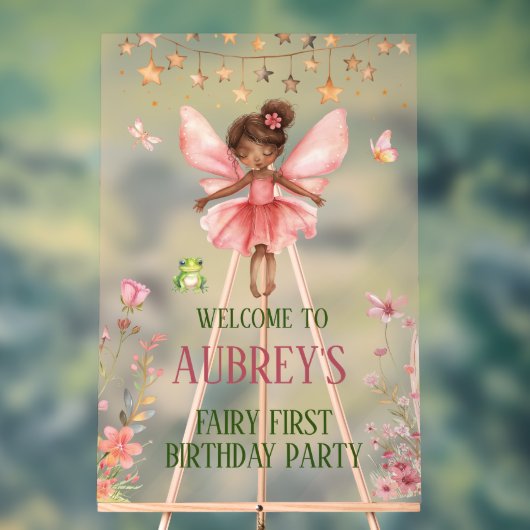 フェアリーお洒落ファースト誕生日ウェルカムサイン アクリルサイン (ニュートラル)