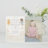 フェアリーお洒落ファースト誕生日招待状 招待状 (スタンド正面)