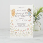 フェアリーお洒落ファースト誕生日招待状 招待状 (スタンド正面)