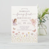 フェアリーお洒落ファースト誕生日招待状 招待状 (スタンド正面)
