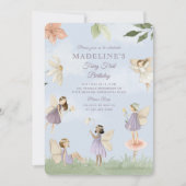 フェアリーお洒落ファースト誕生日招待状for Girl 招待状 (正面)