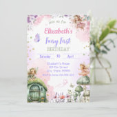 フェアリーお洒落ファースト誕生日招待状for Girl 招待状 (スタンド正面)