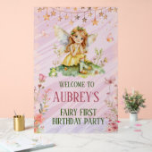 フェアリーお洒落ファースト誕生日 アクリルサイン (ウェディング)