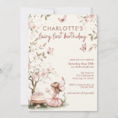 フェアリーお洒落ファースト誕生日 招待状 (正面)