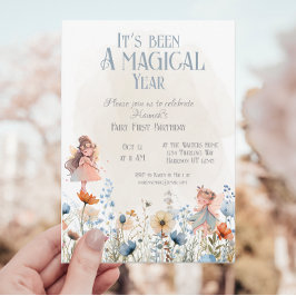 フェアリーお洒落ファースト魔法誕生日 招待状