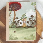 フェアリーお洒落ファースト・フォレスト・キノコ1歳の誕生日 箔招待状