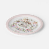 フェアリーお洒落フォレストガーデンガールベビーシャワー ペーパープレート (アングル)