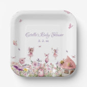 フェアリーお洒落ベイビーシャワー紙プレート ペーパープレート (正面)