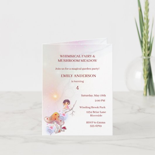 フェアリーお洒落マジカル4th誕生日招待状 招待状 (正面)