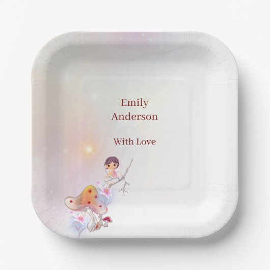 フェアリーお洒落マジカル4th誕生日紙プレート ペーパープレート (正面)