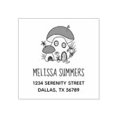 フェアリーお洒落マッシュルームハウスアドレス ラバースタンプ (インプリント)