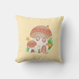 フェアリーお洒落マッシュルームハウスイエロー クッション