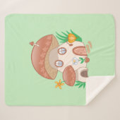 フェアリーお洒落マッシュルームハウスグリーン シェルパブランケット (正面(横))