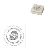 フェアリーお洒落マッシュルームハウススキャロップアドレス ラバースタンプ (押印)